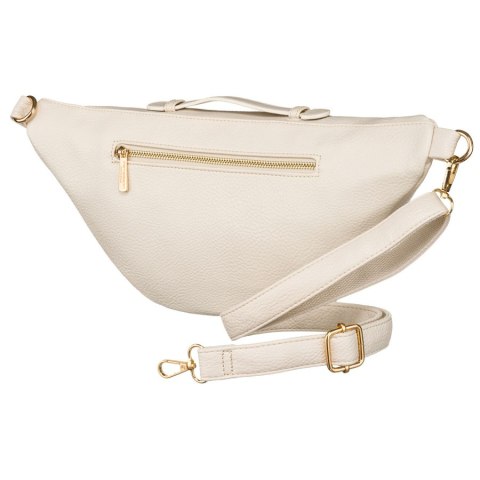 Miejska saszetka damska beżowa z eko skóry nerka na biodra lub na ramię crossbody Peterson Miejska saszetka damska beżowa z eko skóry nerka na biodra lub na ramię crossbody Peterson