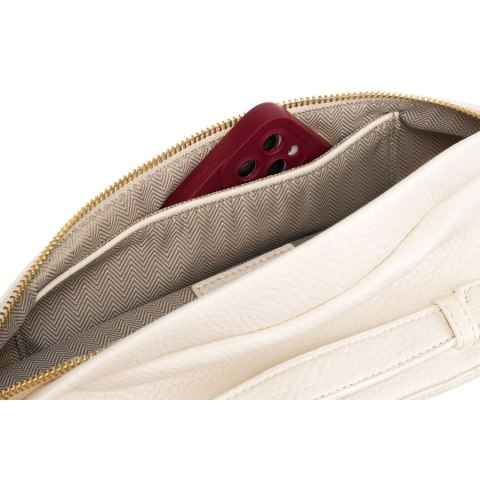 Miejska saszetka damska beżowa z eko skóry nerka na biodra lub na ramię crossbody Peterson Miejska saszetka damska beżowa z eko skóry nerka na biodra lub na ramię crossbody Peterson