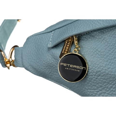 Modna sportowa niebieska saszetka damska na biodra, na ramię lub przez ramię nerka crossbody z eko skóry Peterson Modna sportowa niebieska saszetka damska na biodra, na ramię lub przez ramię nerka crossbody z eko skóry Peterson