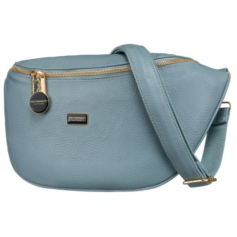 Niebieska saszetka damska biodrówka nerka na ramię crossbody z eko skóry Peterson Niebieska saszetka damska biodrówka nerka na ramię crossbody z eko skóry Peterson