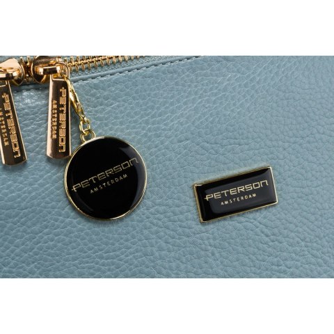 Niebieska saszetka damska biodrówka nerka na ramię crossbody z eko skóry Peterson Niebieska saszetka damska biodrówka nerka na ramię crossbody z eko skóry Peterson
