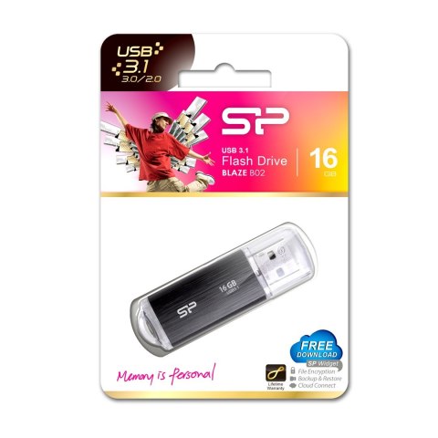Pendrive Silicon Power Blaze B02 16GB USB 3.1 kolor czarny (SP016GBUF3B02V1K) Pendrive Silicon Power Blaze B02 16GB USB 3.1 kolor czarny (SP016GBUF3B02V1K)