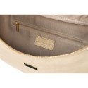 Pojemna, duża, beżowa nerka damska z eko skóry saszetka na ramię lub na biodra crossbody Peterson