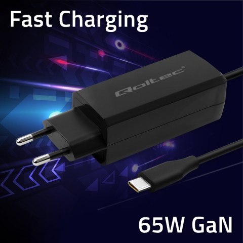 QOLTEC ŁADOWARKA SIECIOWA 65W GAN | 5-20V | 3-3.25A | USB 3.1 QOLTEC ŁADOWARKA SIECIOWA 65W GAN | 5-20V | 3-3.25A | USB 3.1