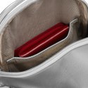 Modna srebrna saszetka damska z eko skóry nerka na ramię crossbody Peterson