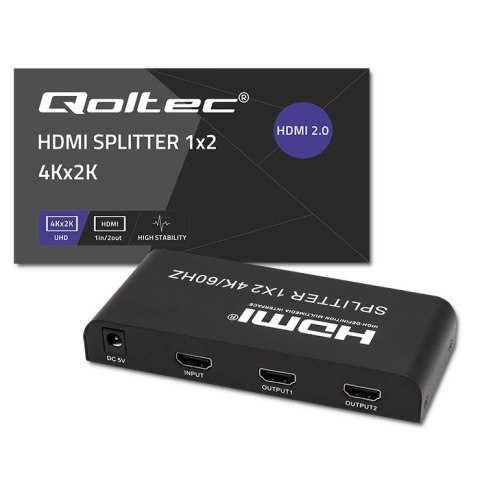 QOLTEC ROZDZIELACZ SPLITTER 2XHDMI 4KX2K | 6GB/S | 60HZ QOLTEC ROZDZIELACZ SPLITTER 2XHDMI 4KX2K | 6GB/S | 60HZ