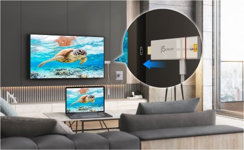 Adapter do bezprzewodowego przesyłania obrazu i dźwięku j5create Screencast 4K HDMI Wireless Display Adapter, Miracast/AirPlay/C