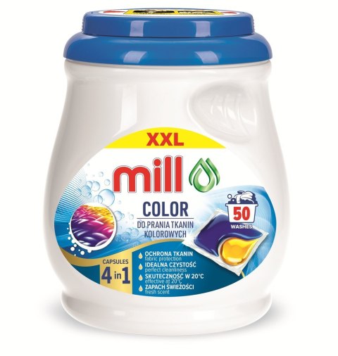 MILL PROFFESIONAL Duo Caps kapsułki do prania kolorowych ubrań Color 50 szt.