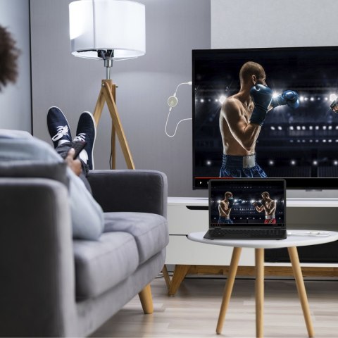 Nadajnik i odbiornik audio/video bezprzewodowy j5create ScreenCast 4K Wireless Display HDMI Extender ; kolor biały JVAW75-N