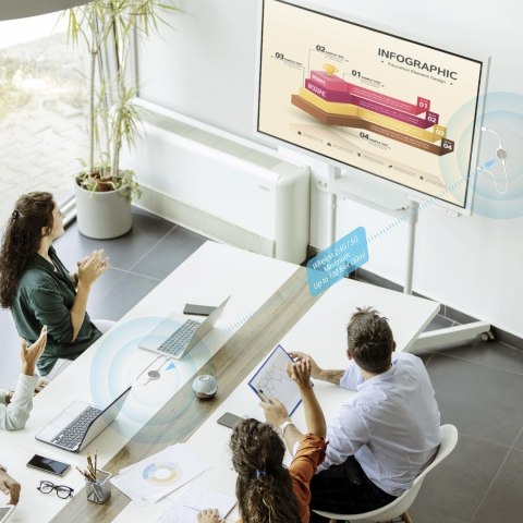 Nadajnik i odbiornik audio/video bezprzewodowy j5create ScreenCast 4K Wireless Display HDMI Extender ; kolor biały JVAW75-N