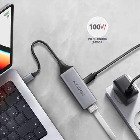 AXAGON | ADE-TXPD USB-C Gigabit Ethernet Adapter with PD 100W AXAGON | ADE-TXPD USB-C Gigabit Ethernet Adapter with PD 100W