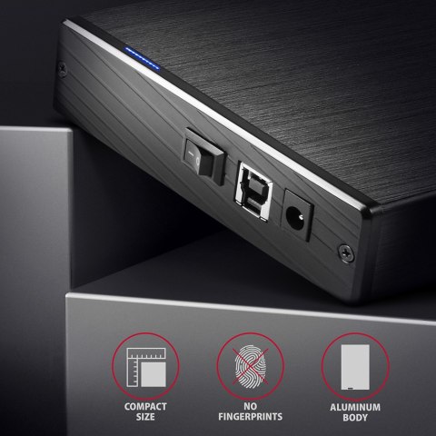 AXAGON | Compact aluminum USB 3.2 Gen 1 external box SATA intended for 3.5" HDD AXAGON | Compact aluminum USB 3.2 Gen 1 external box SATA intended for 3.5" HDD