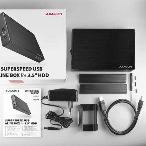 AXAGON | Compact aluminum USB 3.2 Gen 1 external box SATA intended for 3.5" HDD AXAGON | Compact aluminum USB 3.2 Gen 1 external box SATA intended for 3.5" HDD
