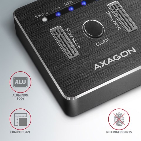 AXAGON | USB-C 3.2 Gen2 - 2x NVMe CLONE DUAL SDD Dock Station | ADSA-M2C AXAGON | USB-C 3.2 Gen2 - 2x NVMe CLONE DUAL SDD Dock Station | ADSA-M2C