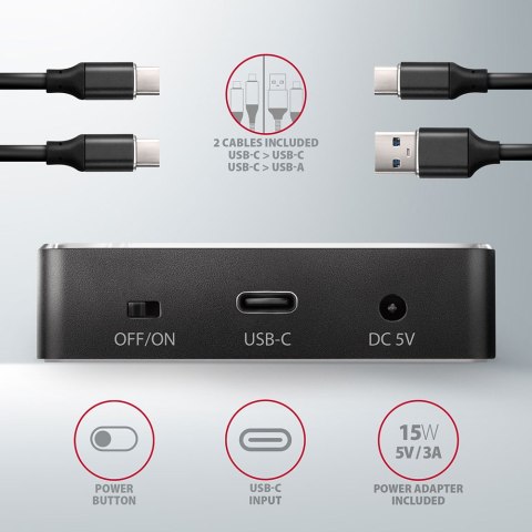AXAGON | USB-C 3.2 Gen2 - 2x NVMe CLONE DUAL SDD Dock Station | ADSA-M2C AXAGON | USB-C 3.2 Gen2 - 2x NVMe CLONE DUAL SDD Dock Station | ADSA-M2C