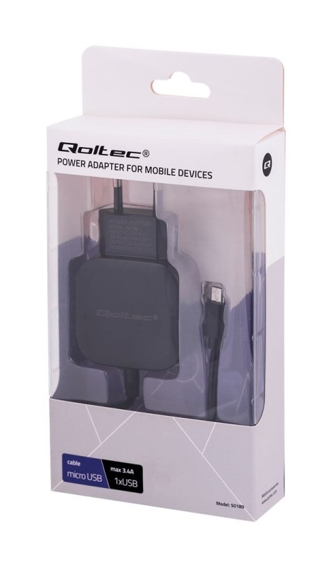 Ładowarka sieciowa Qoltec 50189 (3400 mA; 17W; Micro USB, USB) Ładowarka sieciowa Qoltec 50189 (3400 mA; 17W; Micro USB, USB)