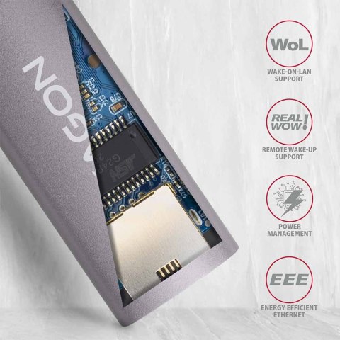 AXAGON ADE-TR Compact aluminum USB 3.2 Gen 1 Gigabit Ethernet 10/100/1000Mbit adapter with automatic installation AXAGON ADE-TR Compact aluminum USB 3.2 Gen 1 Gigabit Ethernet 10/100/1000Mbit adapter with automatic installation