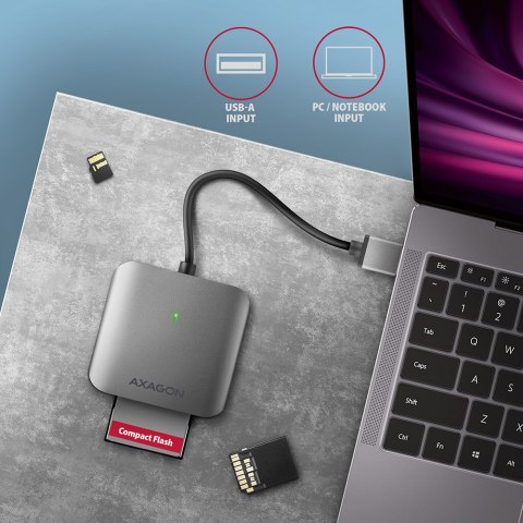 AXAGON Aluminum high-speed USB-A 3.2 Gen 1 memory card reader, 3 slots | CRE-S3 AXAGON Aluminum high-speed USB-A 3.2 Gen 1 memory card reader, 3 slots | CRE-S3