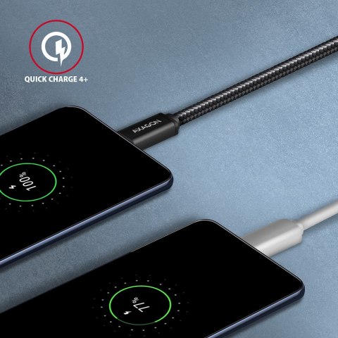 AXAGON BUCM3-AM15AB SPEED cable USB-C USB-A, 1.5m, USB 3.2 Gen 1, 3A, ALU, braid AXAGON BUCM3-AM15AB SPEED cable USB-C USB-A, 1.5m, USB 3.2 Gen 1, 3A, ALU, braid