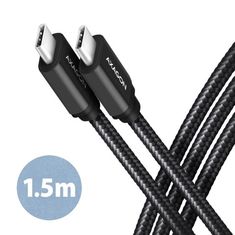 AXAGON Data and charging USB 3.2 Gen 1 cable, 1.5 m | BUCM3-CM15AB | USB Type C - USB Type C AXAGON Data and charging USB 3.2 Gen 1 cable, 1.5 m | BUCM3-CM15AB | USB Type C - USB Type C