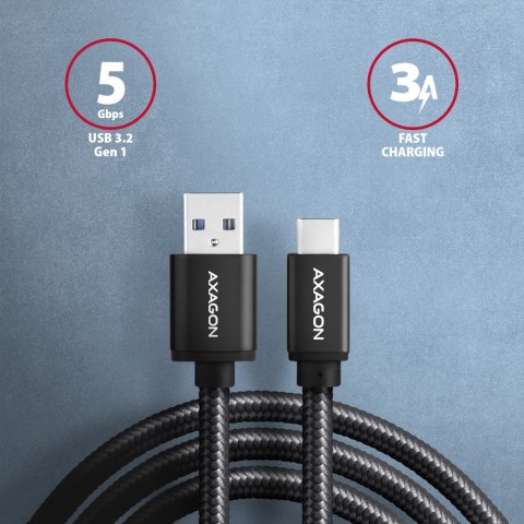 AXAGON Data and charging USB 3.2 Gen 1 cable, 1 m | BUCM3-AM10AB | USB Type A - USB Type C AXAGON Data and charging USB 3.2 Gen 1 cable, 1 m | BUCM3-AM10AB | USB Type A - USB Type C