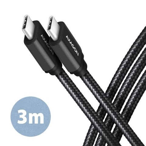 AXAGON Data and charging USB 3.2 Gen1 cable, 3 m | BUCM3-CM30AB | USB Type C - USB Type C AXAGON Data and charging USB 3.2 Gen1 cable, 3 m | BUCM3-CM30AB | USB Type C - USB Type C