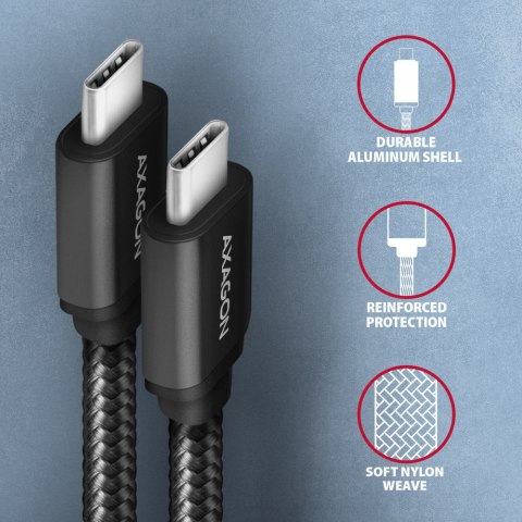 AXAGON Data and charging USB 3.2 Gen1 cable, 3 m | BUCM3-CM30AB | USB Type C - USB Type C AXAGON Data and charging USB 3.2 Gen1 cable, 3 m | BUCM3-CM30AB | USB Type C - USB Type C