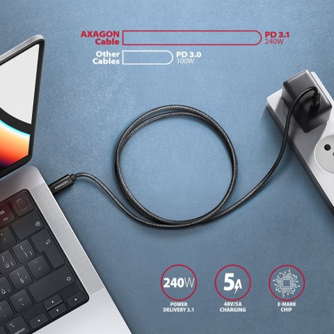 AXAGON Data and charging USB 480Mbps cable, 1.5 m | BUCM2-CM15AB | USB-C to USB-C AXAGON Data and charging USB 480Mbps cable, 1.5 m | BUCM2-CM15AB | USB-C to USB-C