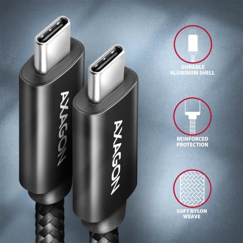 AXAGON Data and charging USB4 Gen 3x2 cable, 1 m | BUCM432-CM10AB | USB Type C - USB Type C AXAGON Data and charging USB4 Gen 3x2 cable, 1 m | BUCM432-CM10AB | USB Type C - USB Type C
