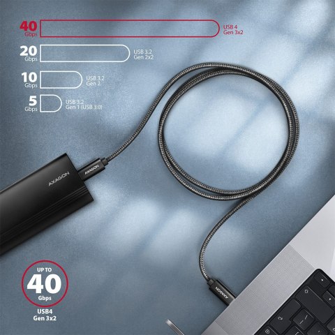 AXAGON Data and charging USB4 Gen 3x2 cable, 1 m | BUCM432-CM10AB | USB Type C - USB Type C AXAGON Data and charging USB4 Gen 3x2 cable, 1 m | BUCM432-CM10AB | USB Type C - USB Type C