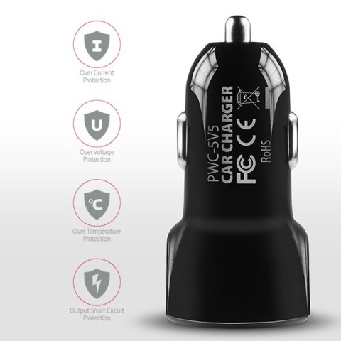 AXAGON Dual car charger, 24W | PWC-5V5 AXAGON Dual car charger, 24W | PWC-5V5