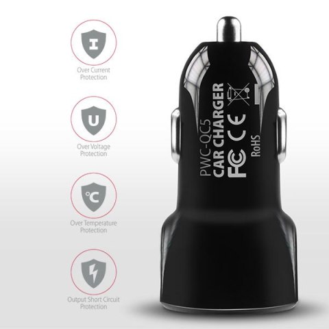 AXAGON Dual car charger, 31.5W | PWC-QC5 AXAGON Dual car charger, 31.5W | PWC-QC5