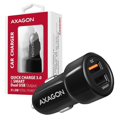 AXAGON Dual car charger, 31.5W | PWC-QC5 AXAGON Dual car charger, 31.5W | PWC-QC5