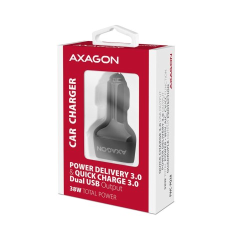 AXAGON Dual car charger, 38W | PWC-PQ38 AXAGON Dual car charger, 38W | PWC-PQ38