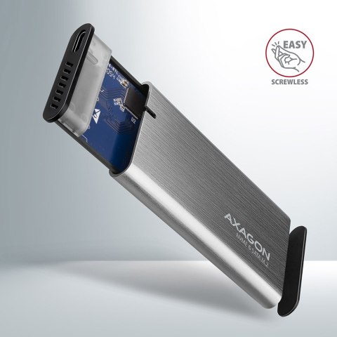 AXAGON External USB-C 3.2 Gen 2 metal box for M.2 NVMe & SATA SSD disks AXAGON External USB-C 3.2 Gen 2 metal box for M.2 NVMe & SATA SSD disks