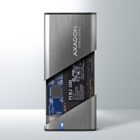 AXAGON External USB-C 3.2 Gen 2 metal box for M.2 NVMe & SATA SSD disks AXAGON External USB-C 3.2 Gen 2 metal box for M.2 NVMe & SATA SSD disks