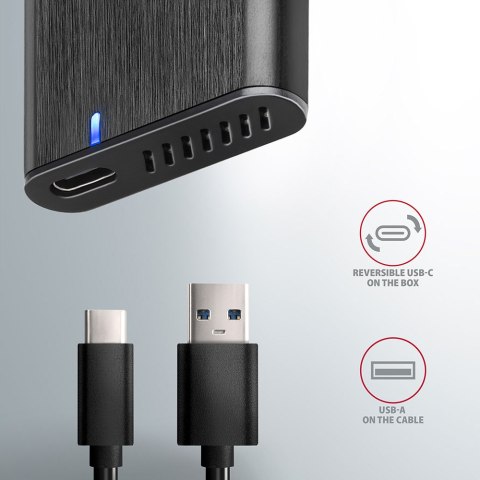 AXAGON External USB-C 3.2 Gen 2 metal box for M.2 SATA SSD disks AXAGON External USB-C 3.2 Gen 2 metal box for M.2 SATA SSD disks