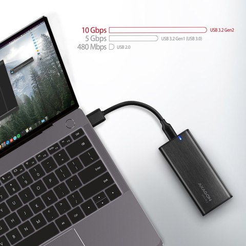 AXAGON External USB-C 3.2 Gen 2 metal box for M.2 SATA SSD disks AXAGON External USB-C 3.2 Gen 2 metal box for M.2 SATA SSD disks