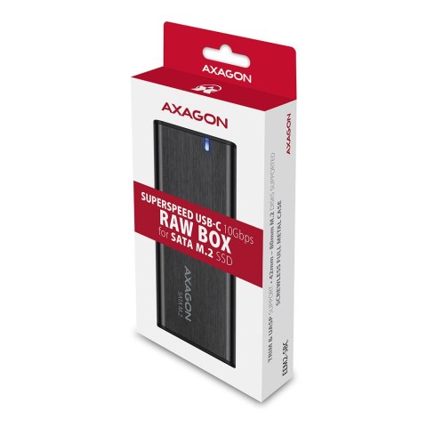 AXAGON External USB-C 3.2 Gen 2 metal box for M.2 SATA SSD disks AXAGON External USB-C 3.2 Gen 2 metal box for M.2 SATA SSD disks