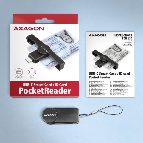 AXAGON Foldable pocket USB-C contact Smart/ID card reader | CRE-SMPC AXAGON Foldable pocket USB-C contact Smart/ID card reader | CRE-SMPC
