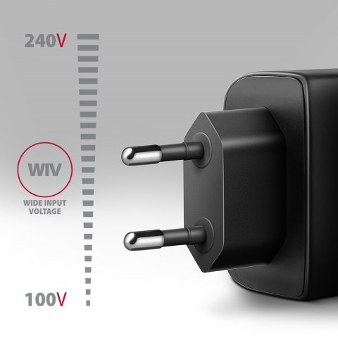 AXAGON GaN wallcharger 2x port (USB-A + USB-C), PD3.0/PPS/QC4+/SFC2.0/AFC/SCP/FCP/Apple, 45W | ACU-PQ45 AXAGON GaN wallcharger 2x port (USB-A + USB-C), PD3.0/PPS/QC4+/SFC2.0/AFC/SCP/FCP/Apple, 45W | ACU-PQ45