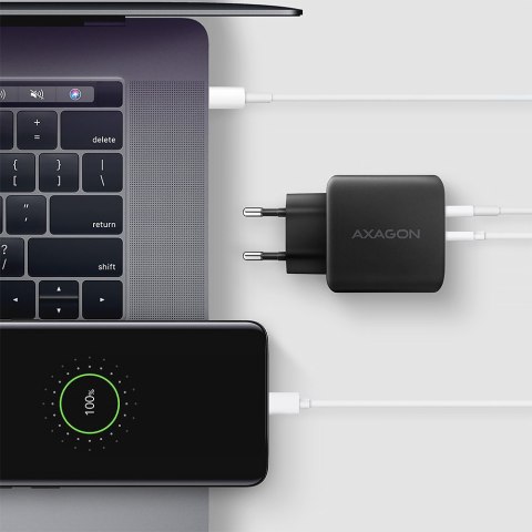 AXAGON GaN wallcharger 2x port (USB-A + USB-C), PD3.0/PPS/QC4+/SFC2.0/AFC/SCP/FCP/Apple, 45W | ACU-PQ45 AXAGON GaN wallcharger 2x port (USB-A + USB-C), PD3.0/PPS/QC4+/SFC2.0/AFC/SCP/FCP/Apple, 45W | ACU-PQ45