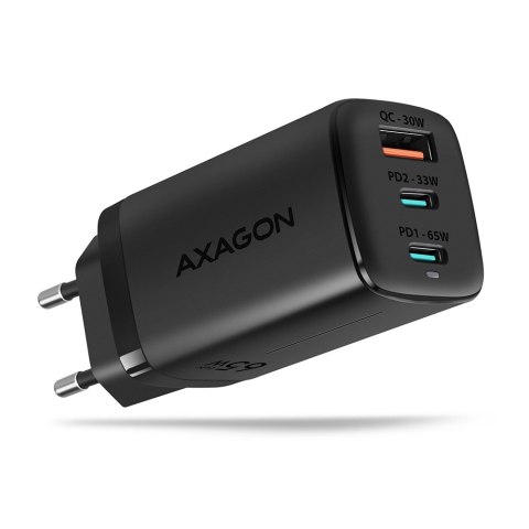 AXAGON GaN wallcharger 3x port (USB-A + 2x USB-C), 65W | ACU-DPQ65 AXAGON GaN wallcharger 3x port (USB-A + 2x USB-C), 65W | ACU-DPQ65