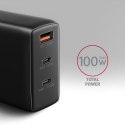 AXAGON GaN wallcharger, 3x port (USB-A + 2x USB-C), PD3.0/PPS/QC4+/SFC2.0/AFC/SCP/FCP/Apple, 100W | ACU-DPQ100