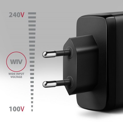 AXAGON GaN wallcharger, 3x port (USB-A + 2x USB-C), PD3.0/PPS/QC4+/SFC2.0/AFC/SCP/FCP/Apple, 100W | ACU-DPQ100 AXAGON GaN wallcharger, 3x port (USB-A + 2x USB-C), PD3.0/PPS/QC4+/SFC2.0/AFC/SCP/FCP/Apple, 100W | ACU-DPQ100