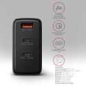 AXAGON GaN wallcharger, 3x port (USB-A + 2x USB-C), PD3.0/PPS/QC4+/SFC2.0/AFC/SCP/FCP/Apple, 100W | ACU-DPQ100