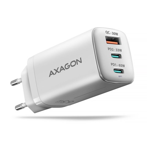 AXAGON GaN wallcharger 3x port (USB-A + 2x USB-C), PD3.0/PPS/QC4+/SFC2.0/AFC/SCP/FCP/Apple, 65W | ACU-DPQ65W AXAGON GaN wallcharger 3x port (USB-A + 2x USB-C), PD3.0/PPS/QC4+/SFC2.0/AFC/SCP/FCP/Apple, 65W | ACU-DPQ65W