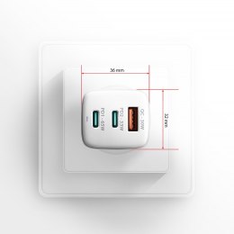AXAGON GaN wallcharger 3x port (USB-A + 2x USB-C), PD3.0/PPS/QC4+/SFC2.0/AFC/SCP/FCP/Apple, 65W | ACU-DPQ65W