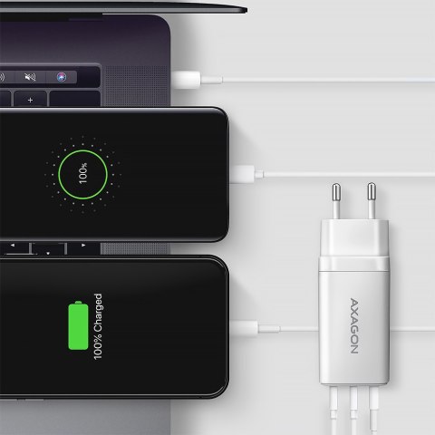 AXAGON GaN wallcharger 3x port (USB-A + 2x USB-C), PD3.0/PPS/QC4+/SFC2.0/AFC/SCP/FCP/Apple, 65W | ACU-DPQ65W AXAGON GaN wallcharger 3x port (USB-A + 2x USB-C), PD3.0/PPS/QC4+/SFC2.0/AFC/SCP/FCP/Apple, 65W | ACU-DPQ65W
