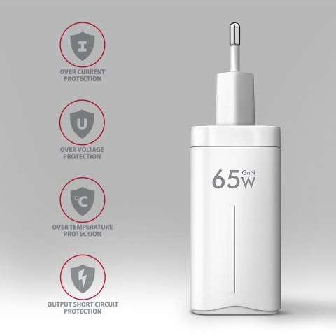 AXAGON GaN wallcharger 3x port (USB-A + 2x USB-C), PD3.0/PPS/QC4+/SFC2.0/AFC/SCP/FCP/Apple, 65W | ACU-DPQ65W AXAGON GaN wallcharger 3x port (USB-A + 2x USB-C), PD3.0/PPS/QC4+/SFC2.0/AFC/SCP/FCP/Apple, 65W | ACU-DPQ65W